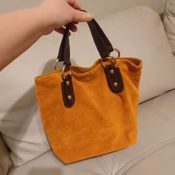 Maurizio Taiuti Suede Purse NWOT Approx 11X9.5X3 Genuine Leather Made in Italy - Picture 2 of 15